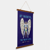 Sint-Michaël de Aartsengel Katholiek Gebed Hangend Wandkleed (Gebogen)