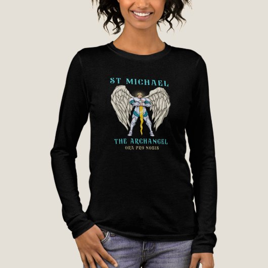 Sint-Michaël de Aartsengel Katholiek Gebed Tri-Blend Shirt (Voorkant)