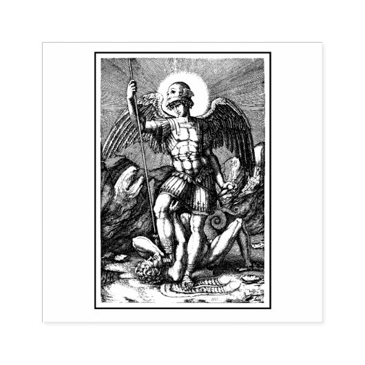 Sint-Michaël de aartsengel Katholiek Religieus Rubberstempel (Afrduk)