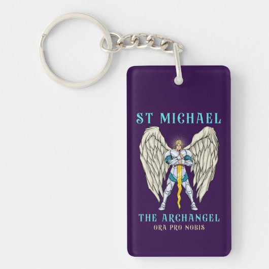 Sint-Michaël de Aartsengel Katholieke Gebeds Sleut Sleutelhanger (Voorkant)