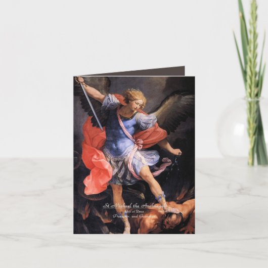 Sint-Michaël de Aartsengel met Gebed Feestdagen Kaart (Voorkant)