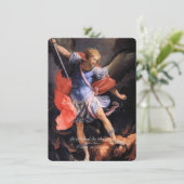 Sint-Michaël de Aartsengel met Gebed Feestdagenkaart (Staand voorkant)