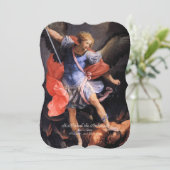 Sint-Michaël de Aartsengel met Gebed Feestdagenkaart (Staand voorkant)