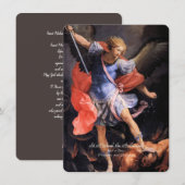Sint-Michaël de Aartsengel met Gebed Feestdagenkaart (Voorkant / Achterkant)