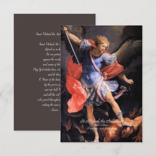 Sint-Michaël de Aartsengel met Gebed Informatiekaartje (Voorkant / Achterkant)