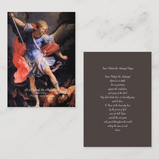 Sint-Michaël de Aartsengel met Gebed Informatiekaartje (Voorkant / Achterkant)