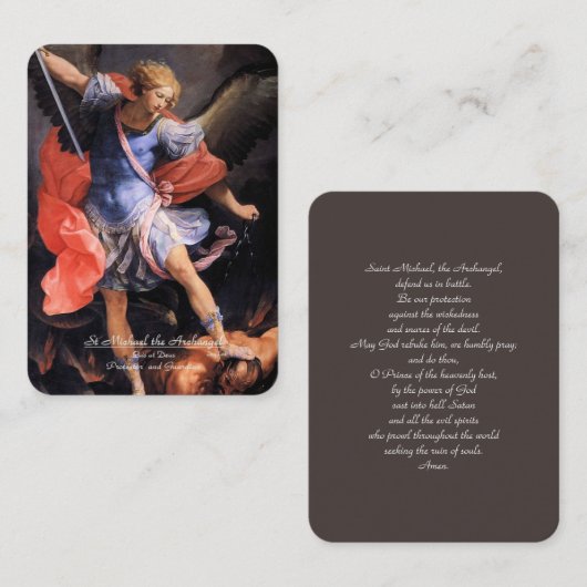 Sint-Michaël de Aartsengel met Gebed Informatiekaartje (Voorkant / Achterkant)