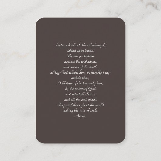 Sint-Michaël de Aartsengel met Gebed Informatiekaartje (Achterkant)