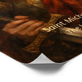 Sint-Michaël de Aartsengel met Harnas en Zwaard Poster (Hoek)