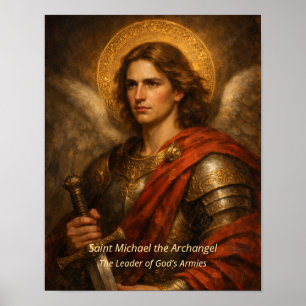 Sint-Michaël de Aartsengel met Harnas en Zwaard Poster