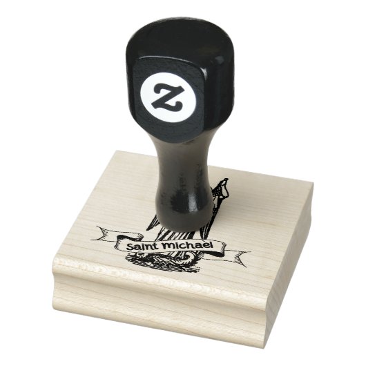 Sint-Michaël de Aartsengel Religieuze Engel Rubberstempel (Stempel)