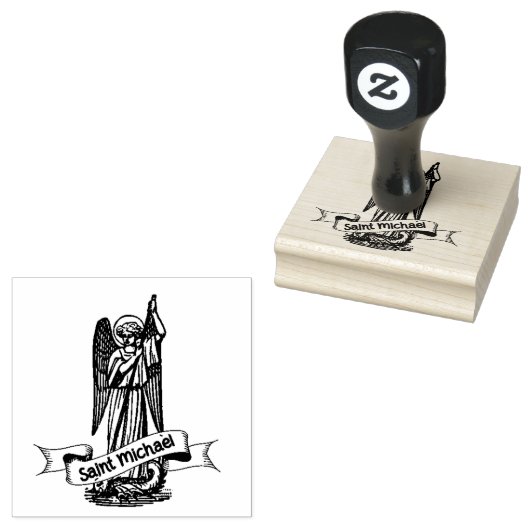 Sint-Michaël de Aartsengel Religieuze Engel Rubberstempel (Gestempeld)