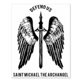 Sint Michael de aartsengel Verdedig ons Rubberstempel (Afrduk)