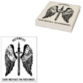 Sint Michael de aartsengel Verdedig ons Rubberstempel (Gestempeld)