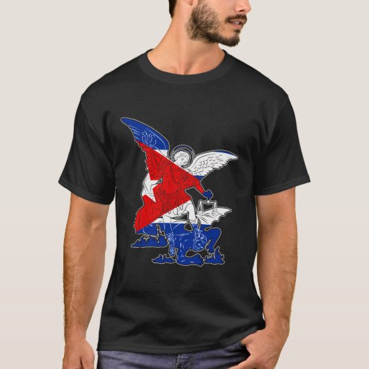 Sint Michaël de aartsengel Verdediger van Cuba T-shirt (Voorkant)