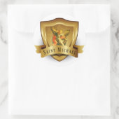 Sint-Michaël de aartsengel Zwaard Duivel Ronde Sticker (Tas)