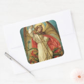 Sint-Michaël de aartsengel Zwaard Duivel Vierkante Sticker (Envelop)