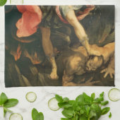 Sint Michael de Archangel die de duivel verslaat Theedoek (Gevouwen)