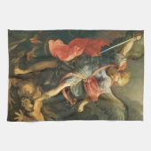 Sint Michael de Archangel die de duivel verslaat Theedoek (Horizontaal)