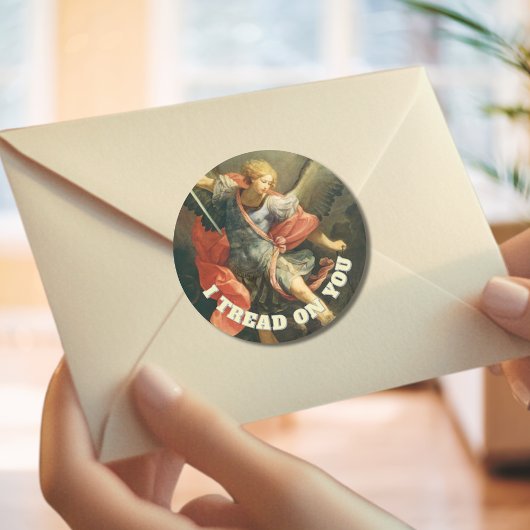 Sint Michael de Archangel die ik op je heb behande Ronde Sticker