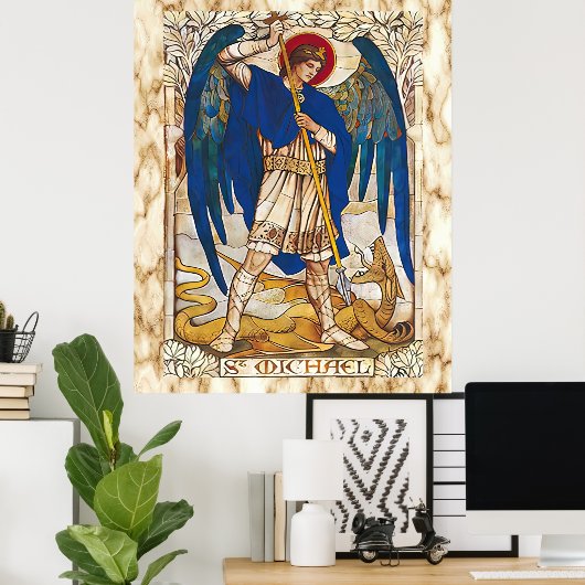 Sint-MIchael de Archangel Saint Poster (Thuiskantoor)