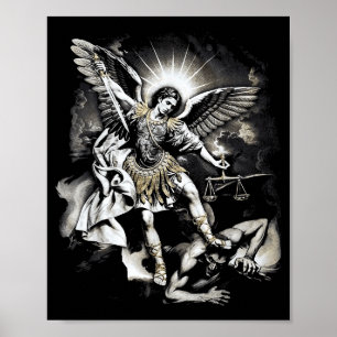 Sint-Michaël die Satan overwint Aartsengel Krijger Poster