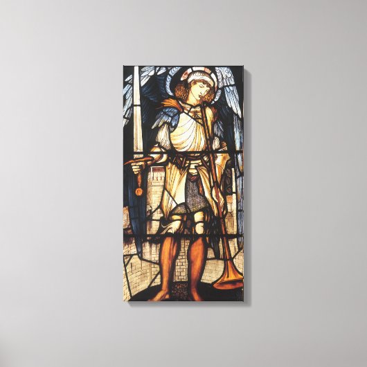 Sint-Michaël door Sir Edward Coley Burne-Jones Canvas Afdruk (Voorkant)