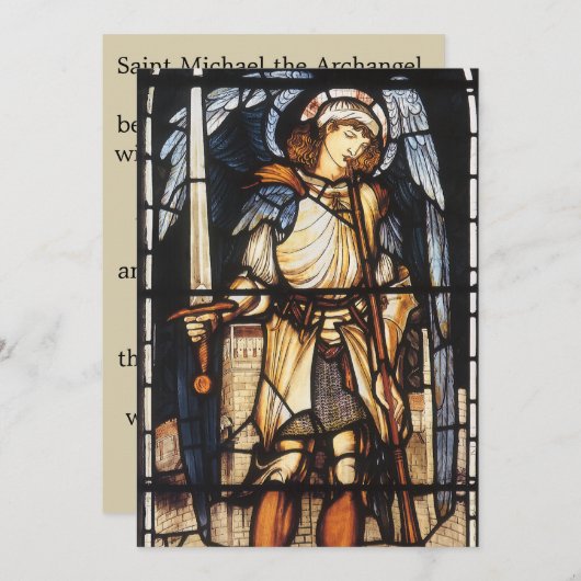 Sint-Michaël door Sir Edward Coley Burne-Jones Kaart (Voorkant / Achterkant)