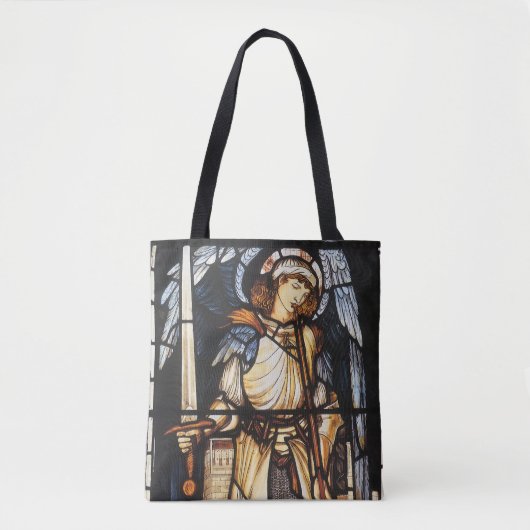 Sint-Michaël door Sir Edward Coley Burne-Jones Tote Bag (Voorkant)