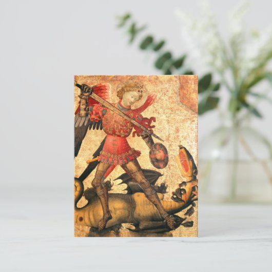 Sint-Michael en de Draak (15e eeuw) Briefkaart (Staand voorkant)
