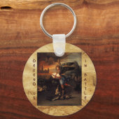Sint-Michael en de Draak, bruin zwart Sleutelhanger (Voorkant)