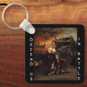 Sint-Michael en de Draak, bruin zwart Sleutelhanger (Voorkant)