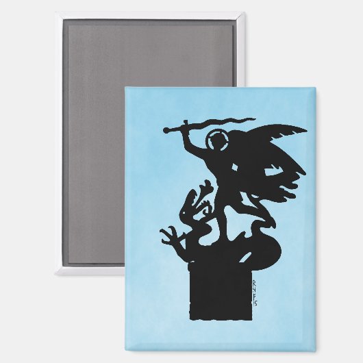 Sint-Michaël en de draak Magneet (Voorkant / Achterkant)