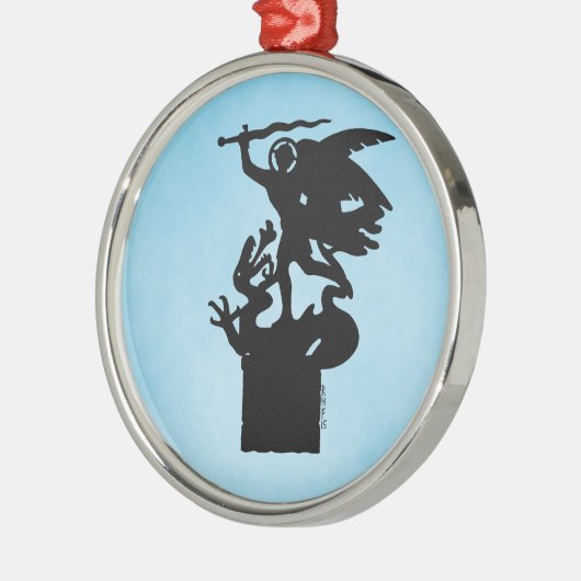 Sint-Michaël en de draak Metalen Ornament (Links)