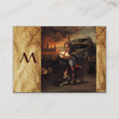 Sint-Michael en de draak, monogram zwart Visitekaartje (Achterkant)