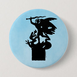 Sint-Michaël en de draak Ronde Button 7,6 Cm