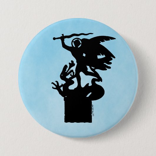 Sint-Michaël en de draak Ronde Button 7,6 Cm (Voorkant)
