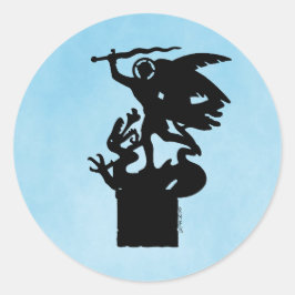 Sint-Michaël en de draak Ronde Sticker