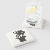 Sint-Michaël en de draak Stenen Onderzetter (Zijkant)