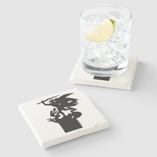 Sint-Michaël en de draak Stenen Onderzetter (Zijkant)