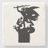 Sint-Michaël en de draak Stenen Onderzetter (Voorkant)