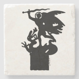 Sint-Michaël en de draak Stenen Onderzetter