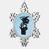 Sint-Michaël en de draak Tin Sneeuwvlok Ornament (Rechts)