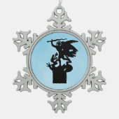 Sint-Michaël en de draak Tin Sneeuwvlok Ornament (Voorkant)