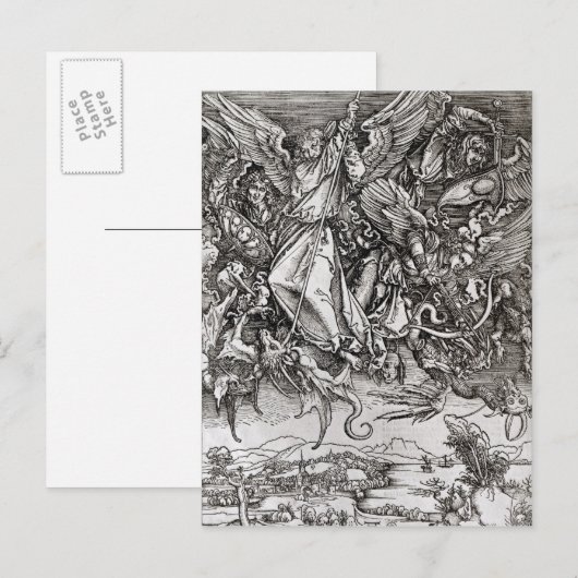 Sint-Michael en de Draak uit een Latijn Briefkaart (Voorkant / Achterkant)