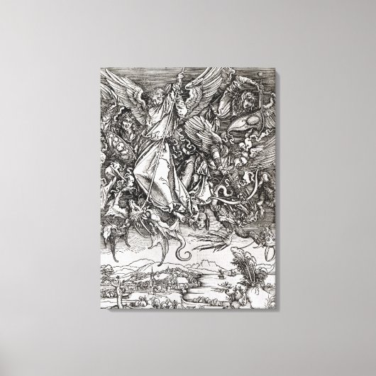 Sint-Michael en de Draak uit een Latijn Canvas Afdruk (Voorkant)