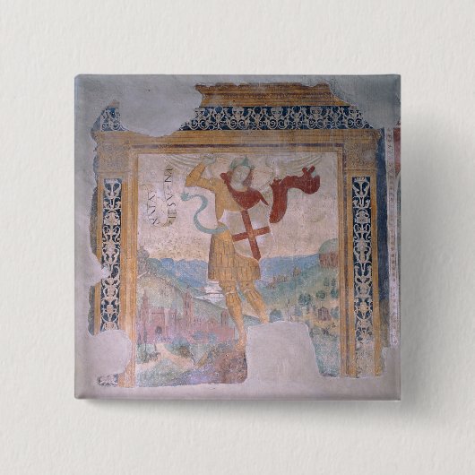 Sint-Michael (fresco) Vierkante Button 5,1 Cm (Voorkant)