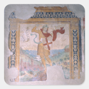 Sint-Michael (fresco) Vierkante Sticker