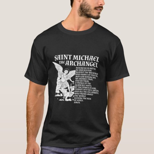 Sint Michael het aartsengel gebed T-shirt (Voorkant)