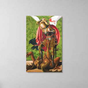 Sint Michael Killing the Dragon Canvas Afdruk